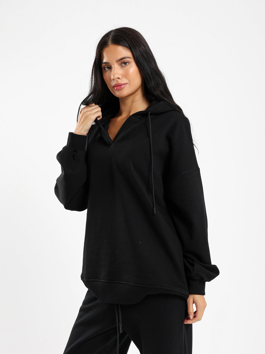 Oversized V Neck Hoodie