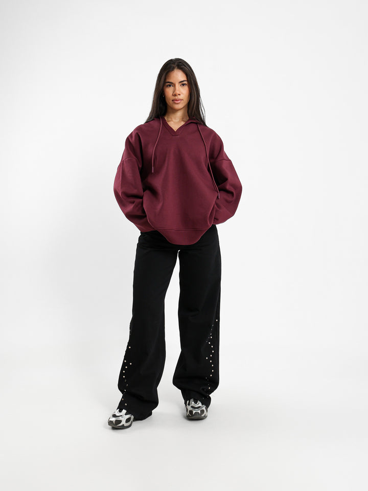 Oversized V Neck Hoodie