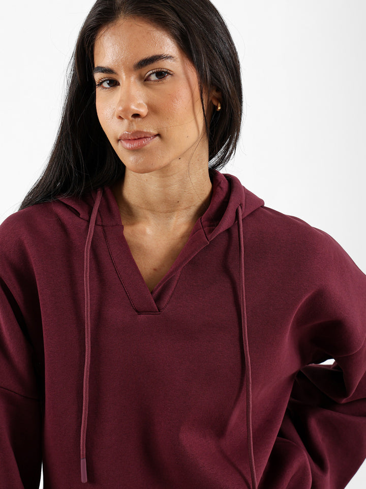 Oversized V Neck Hoodie