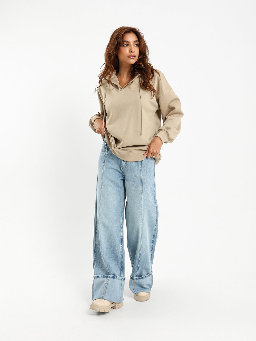 Oversized V Neck Hoodie