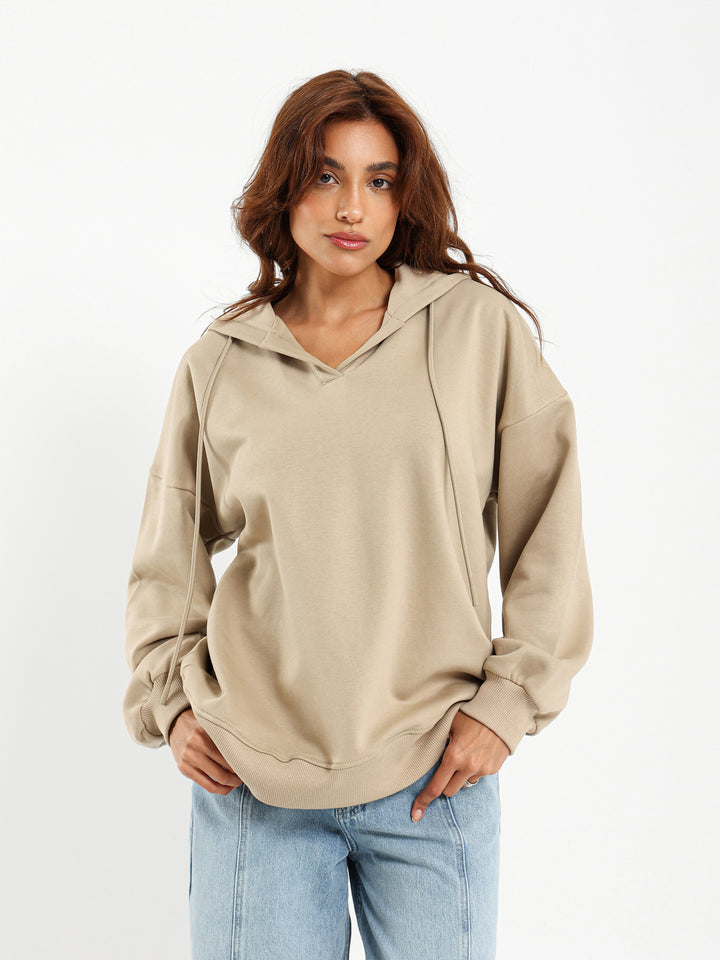 Oversized V Neck Hoodie