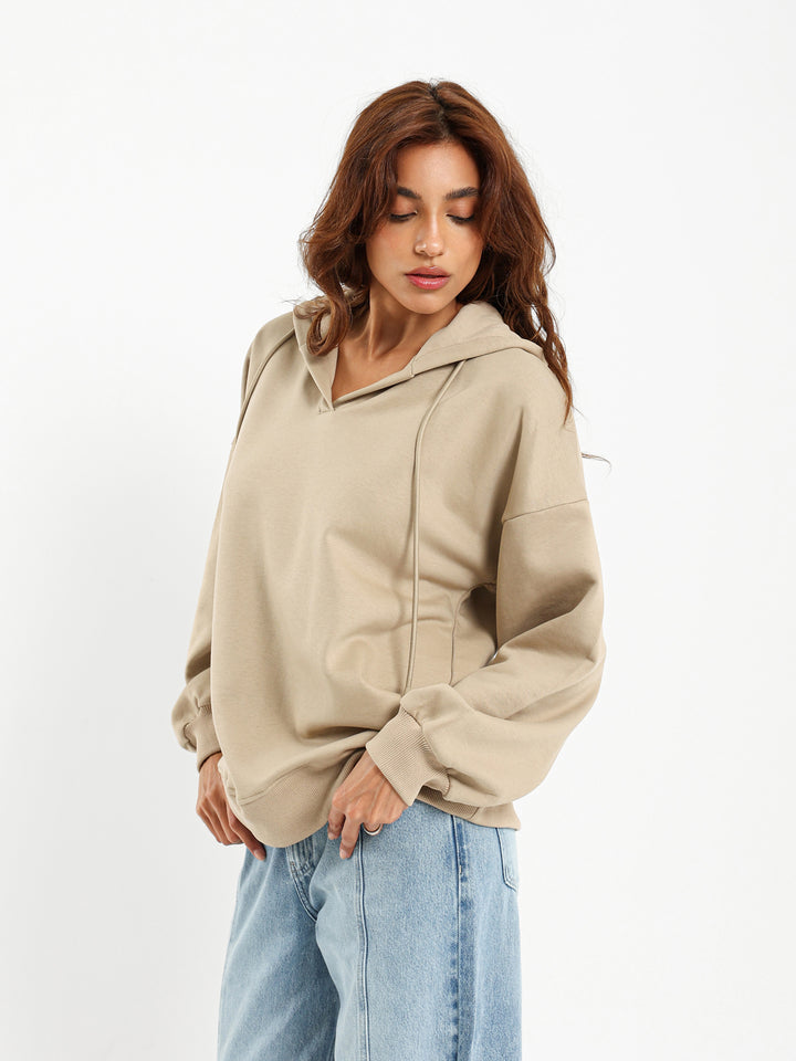 Oversized V Neck Hoodie