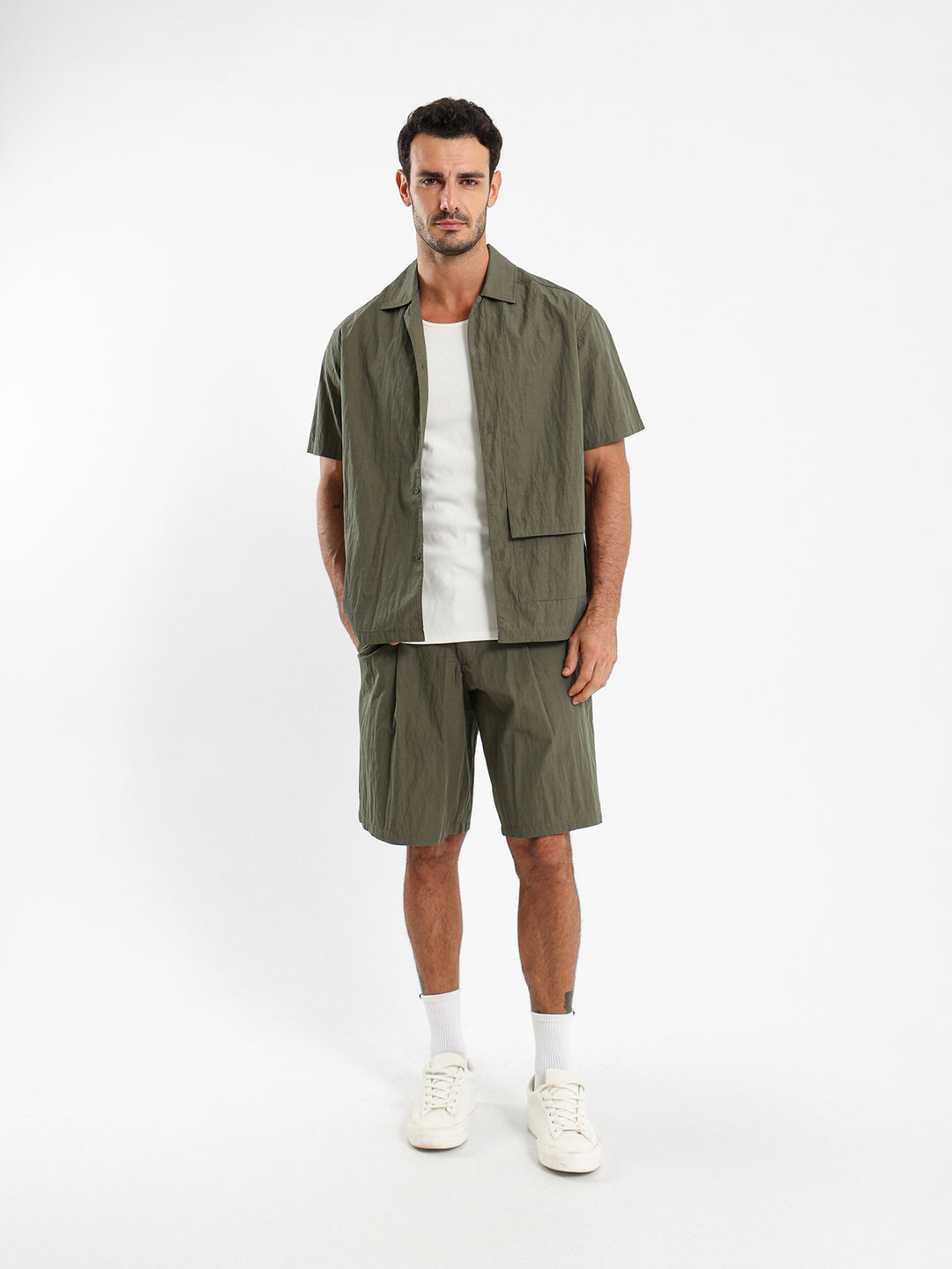 Relaxed Seersucker Nylon Shirt