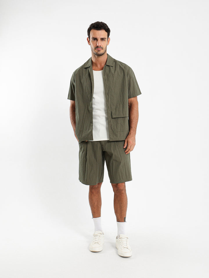 Relaxed Seersucker Nylon Shirt