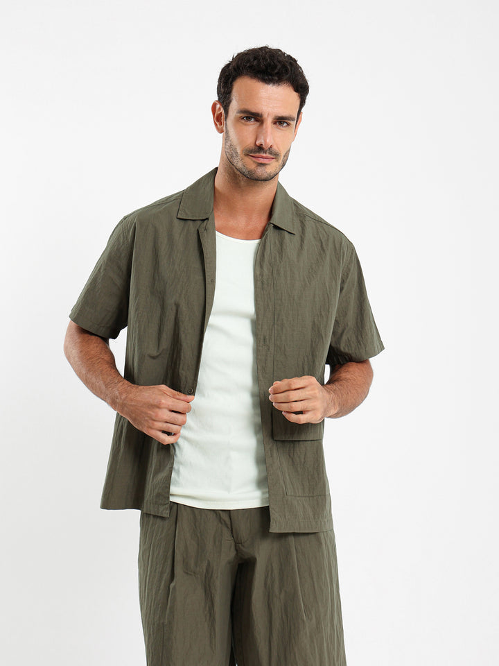 Relaxed Seersucker Nylon Shirt