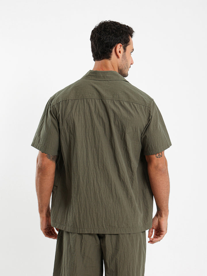 Relaxed Seersucker Nylon Shirt