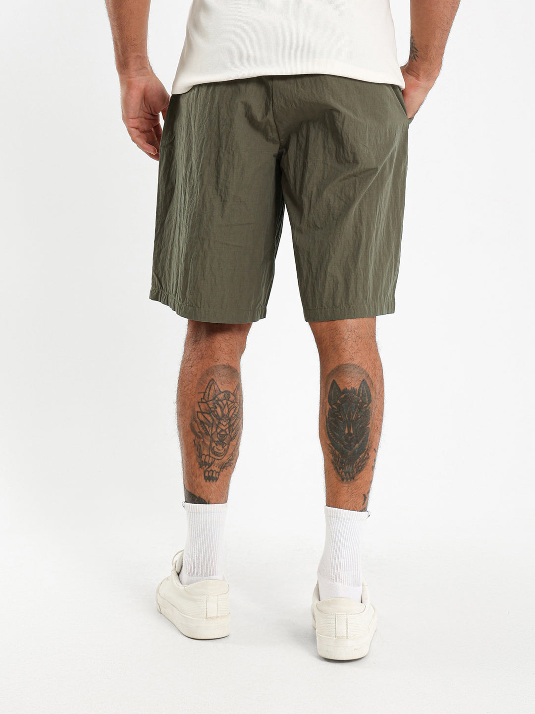 Relaxed Seersucker Nylon Shorts