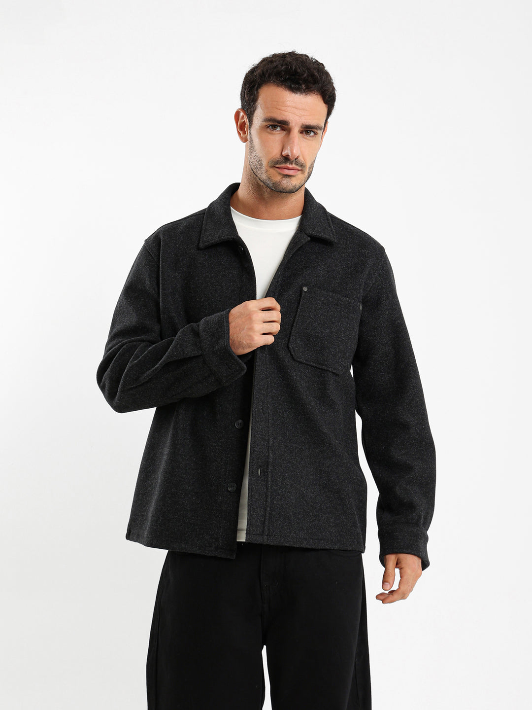 Overshirt With Side Pockets And Rivets