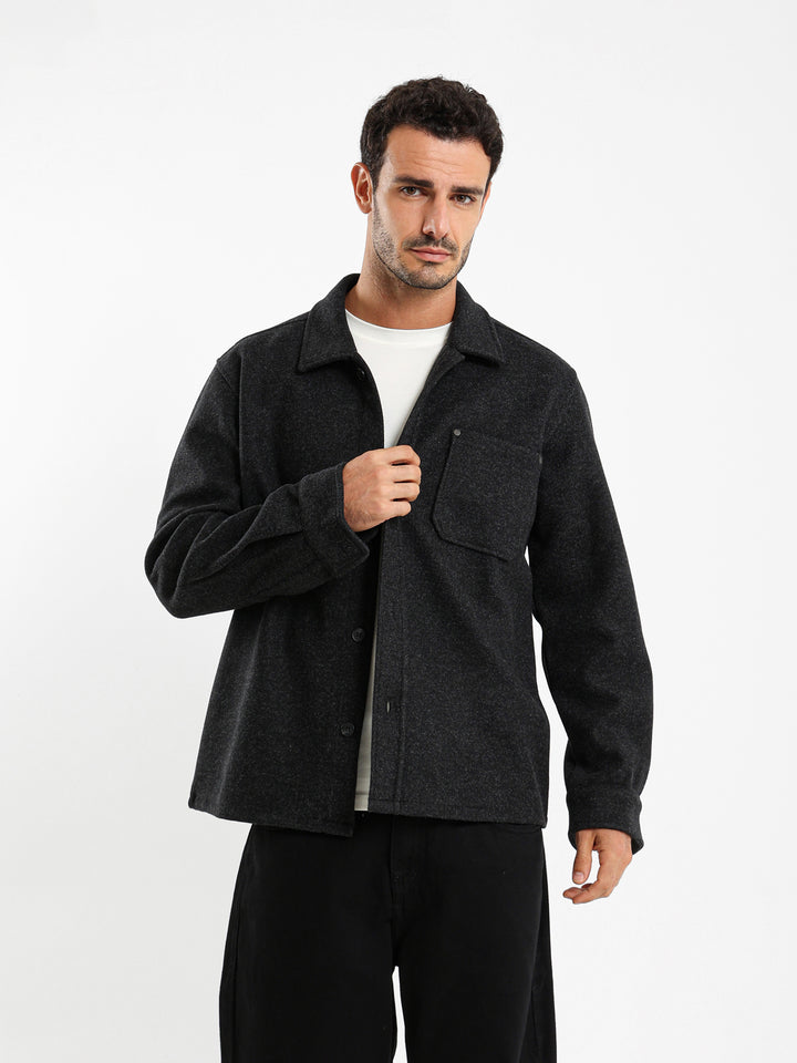 Overshirt With Side Pockets And Rivets