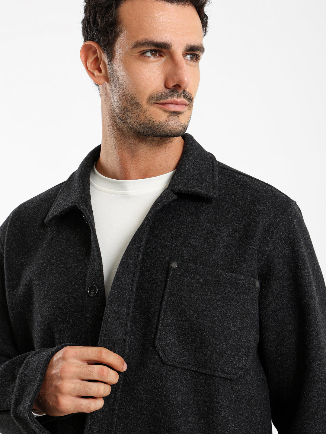 Overshirt With Side Pockets And Rivets
