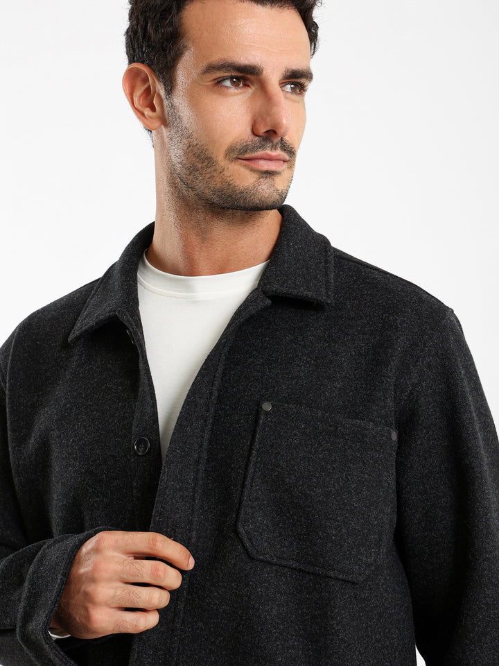 Overshirt With Side Pockets And Rivets