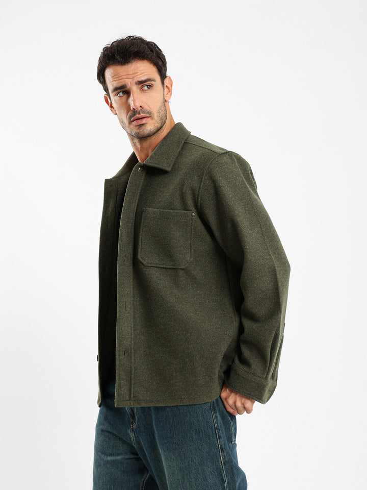 Overshirt With Side Pockets And Rivets