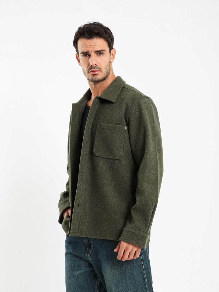 Overshirt With Side Pockets And Rivets