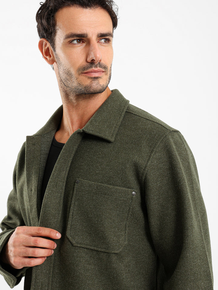 Overshirt With Side Pockets And Rivets