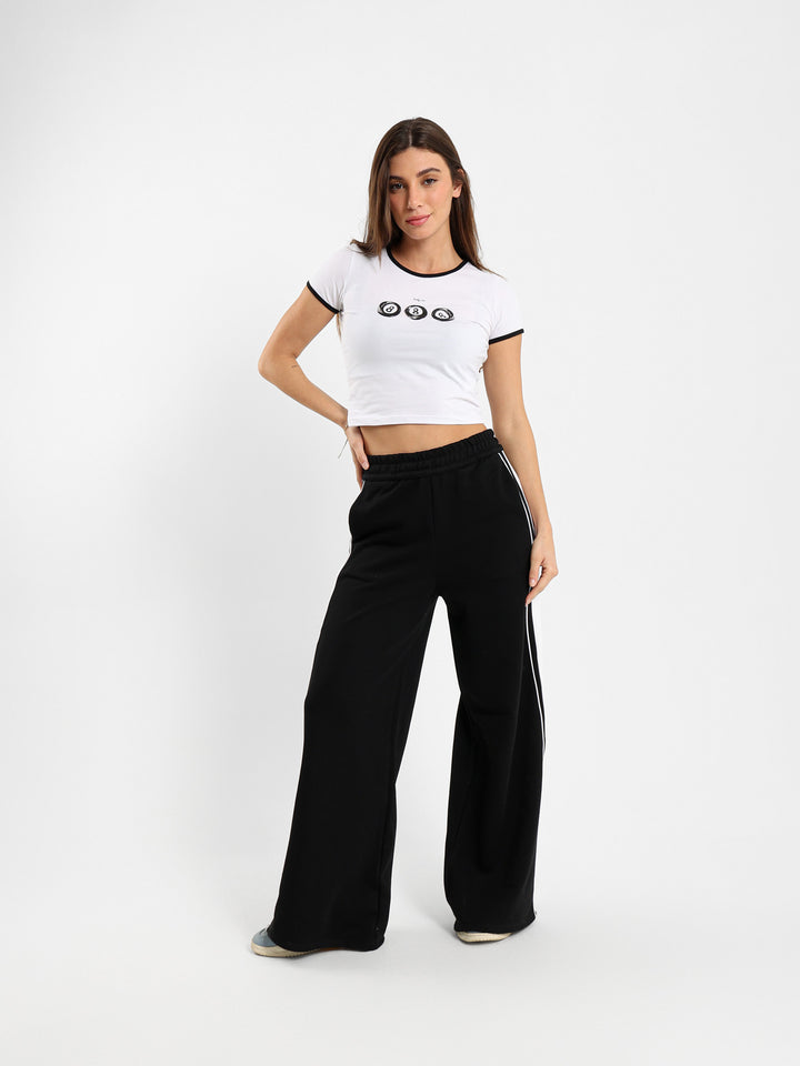 Fitted Pool Balls Print Top With Contrast Insert