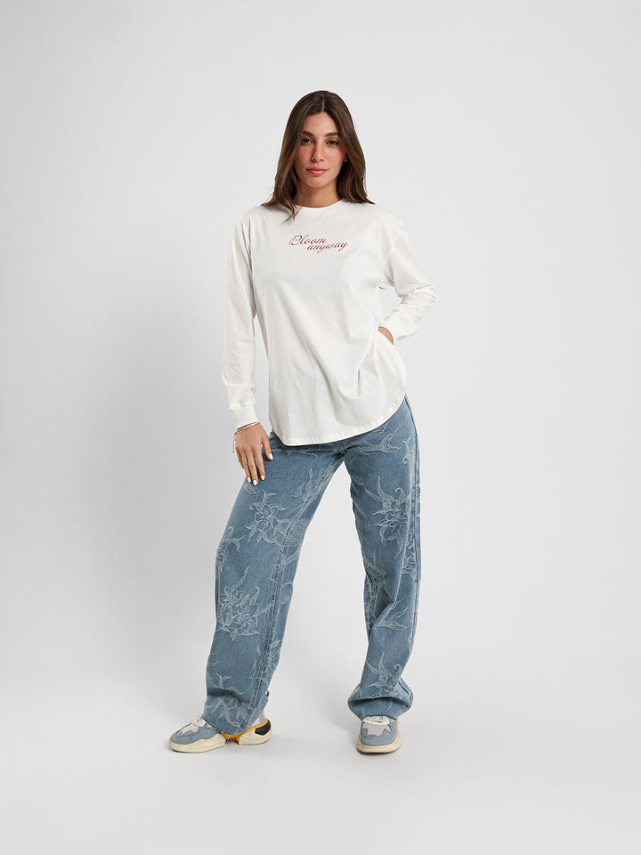 Floral Embroidered Long Sleeve T-Shirt