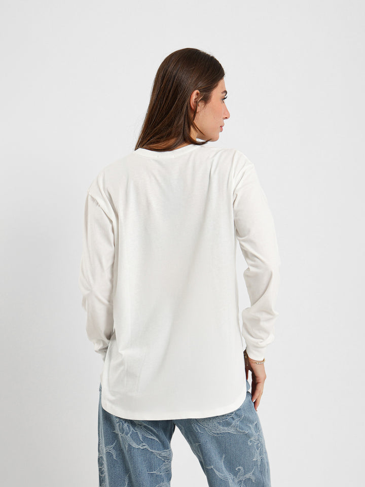 Floral Embroidered Long Sleeve T-Shirt