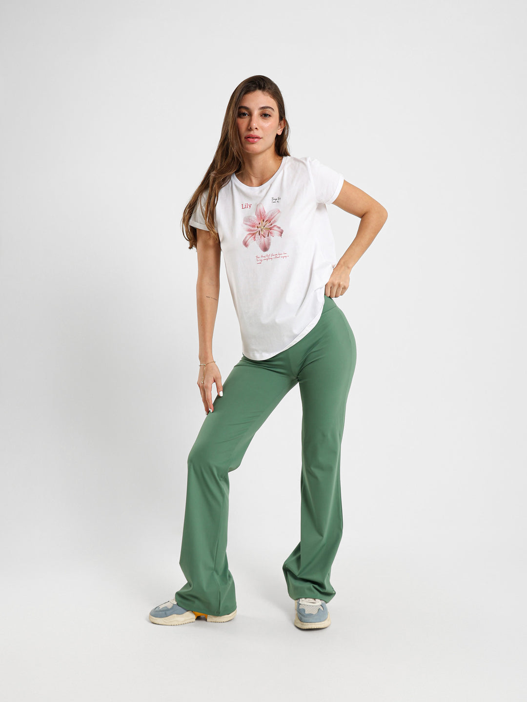 Lily Flower Print T-Shirt