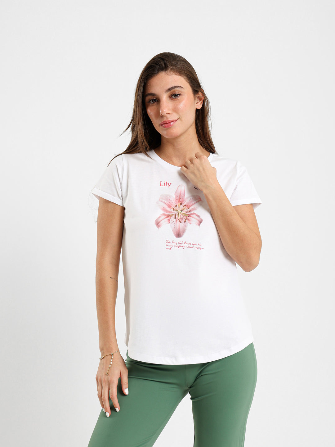 Lily Flower Print T-Shirt