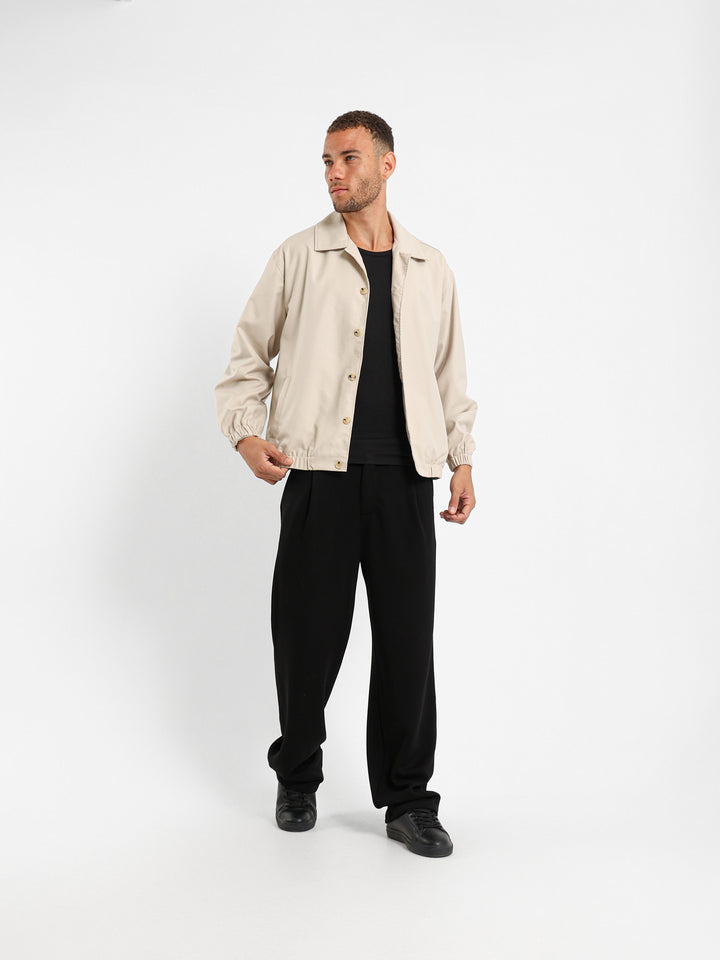 Relaxed Overshirt With Elastic Waist