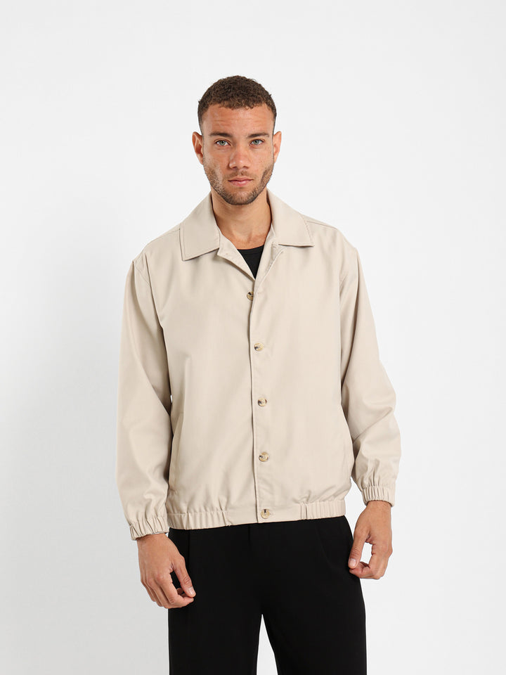 Relaxed Overshirt With Elastic Waist