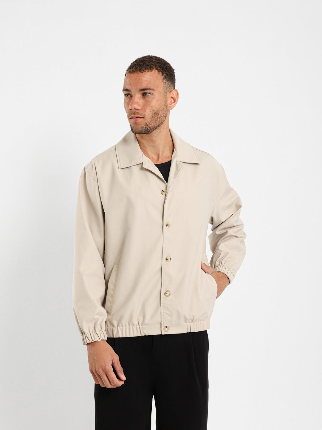 Relaxed Overshirt With Elastic Waist