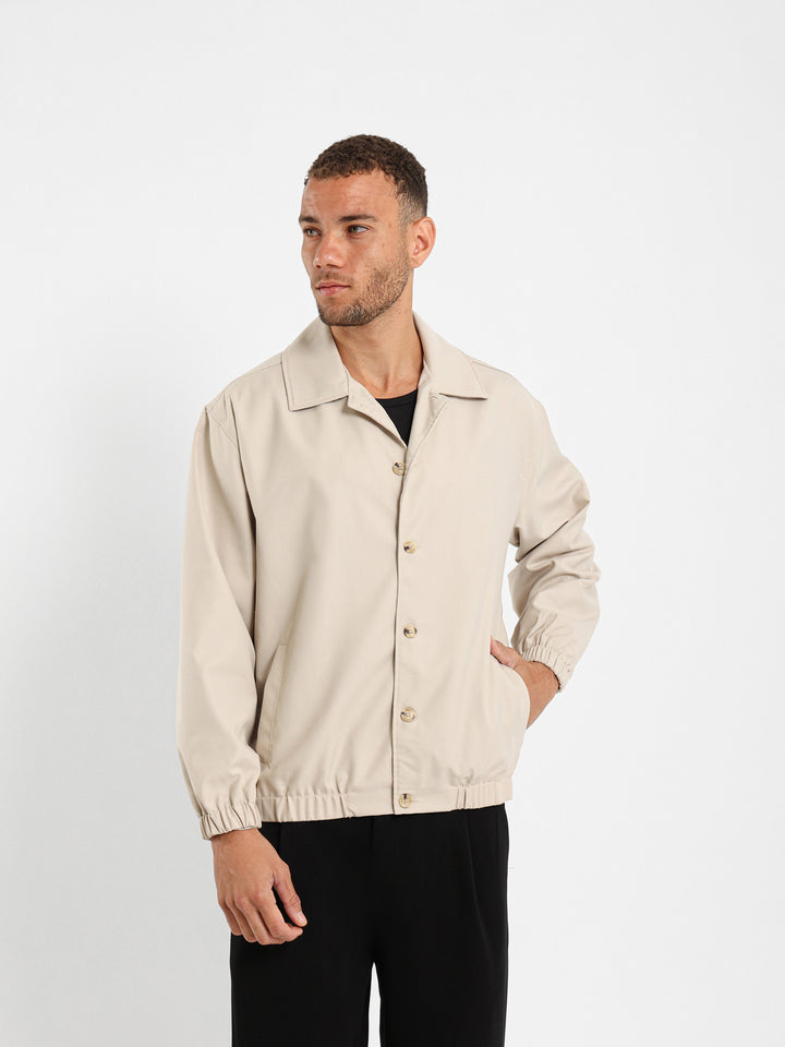 Relaxed Overshirt With Elastic Waist