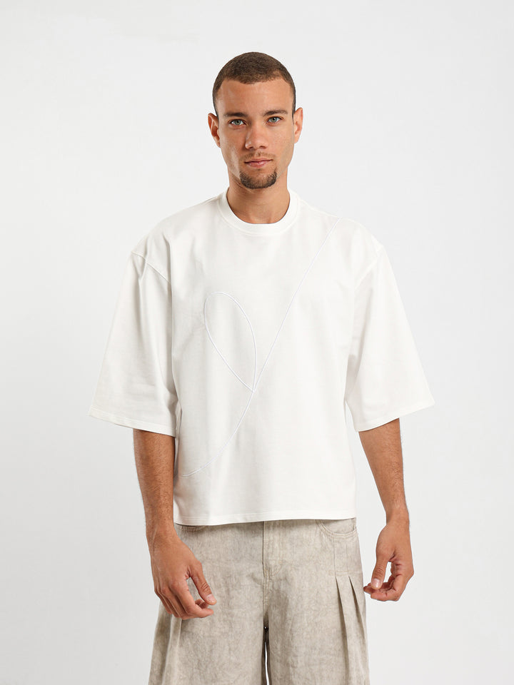 Relaxed Shoulder Embroidered T-Shirt