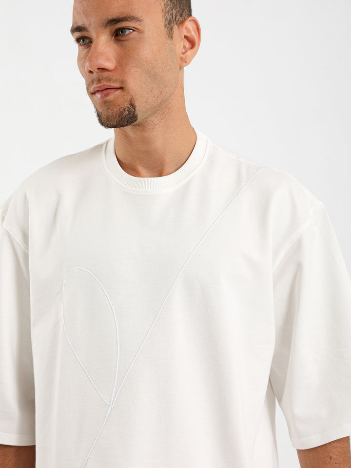 Relaxed Shoulder Embroidered T-Shirt