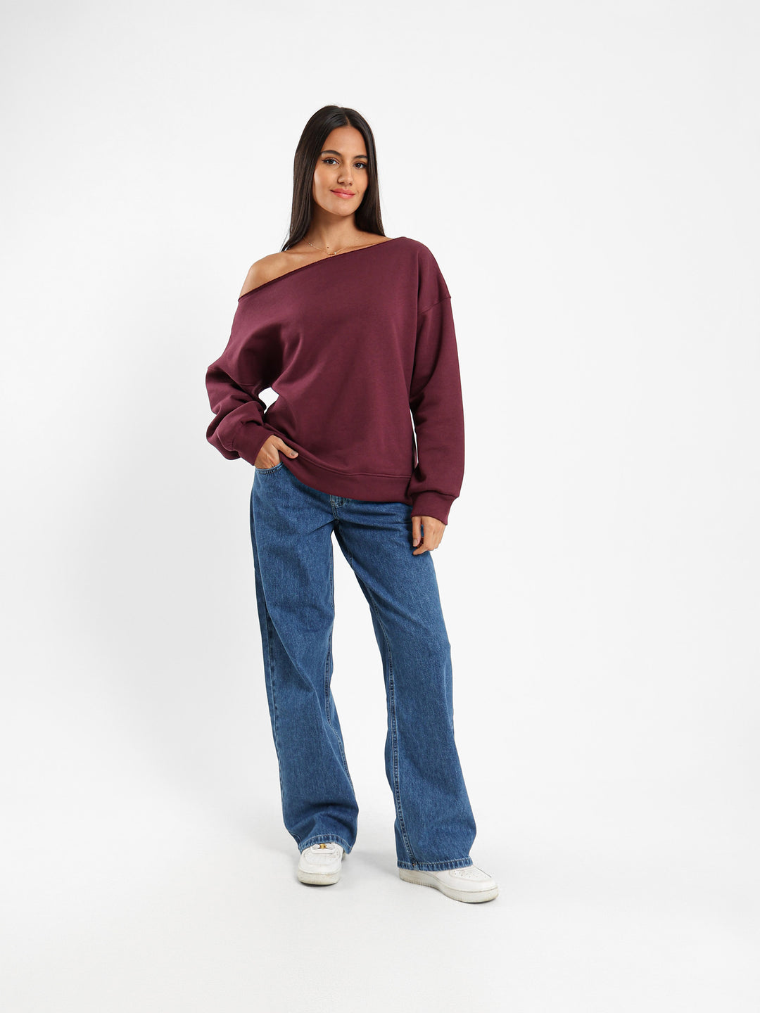 Loose Off Shoulder Sweatshirt