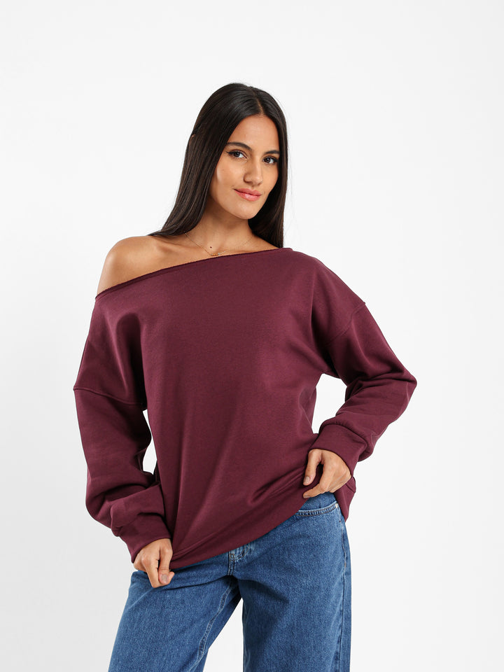 Loose Off Shoulder Sweatshirt