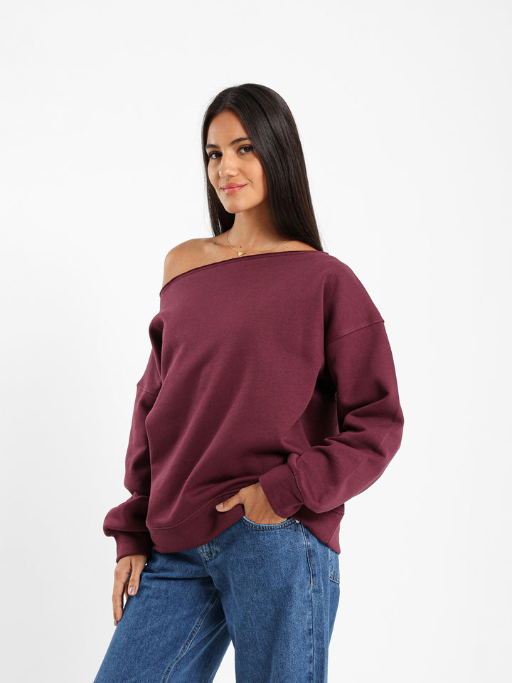 Loose Off Shoulder Sweatshirt