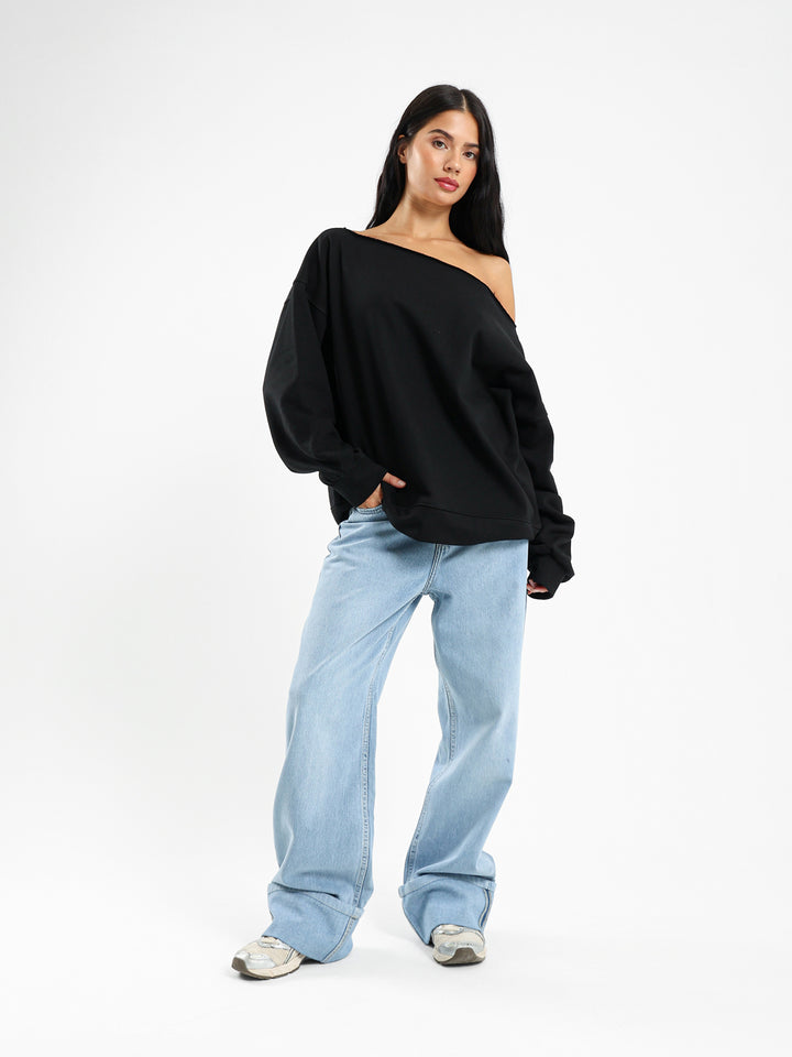 Loose Off Shoulder Sweatshirt