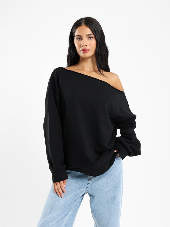 Loose Off Shoulder Sweatshirt