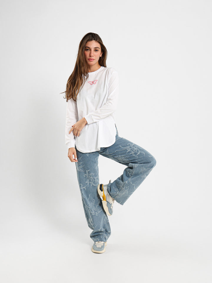 Floral Balloon Fit Jeans