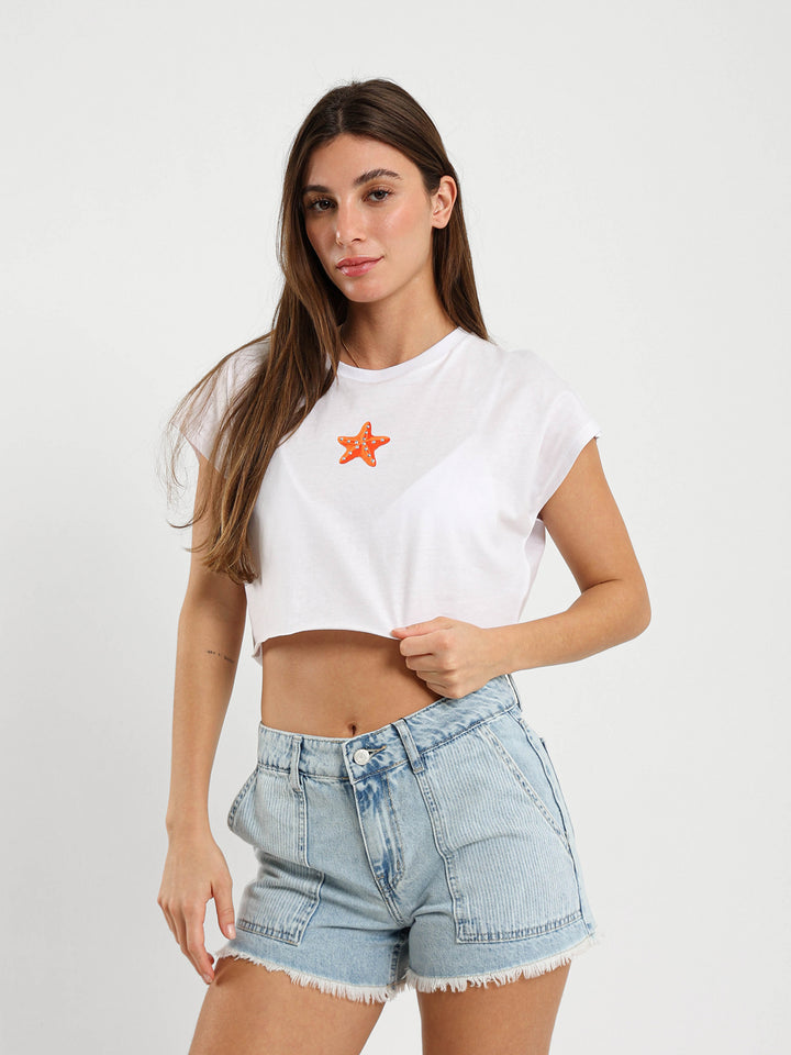 Starfish Cropped T-Shirt