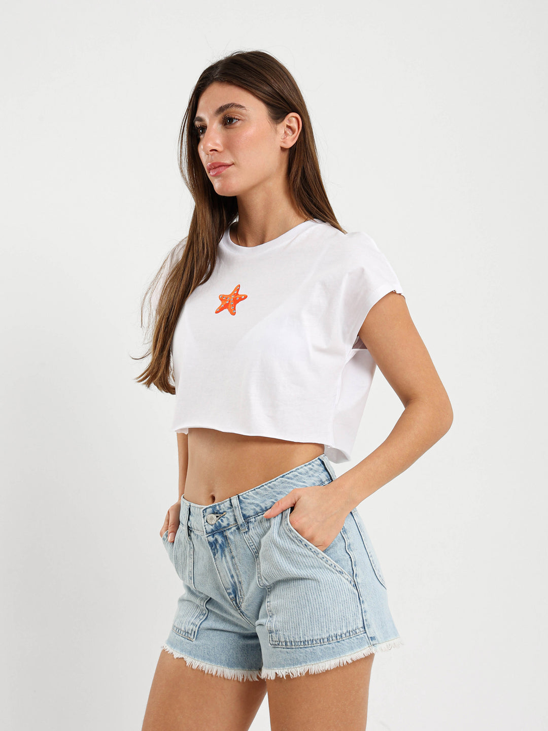 Starfish Cropped T-Shirt