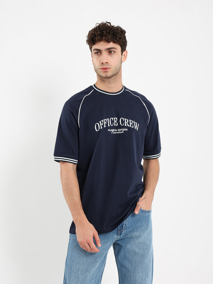 Office Crew Print T-Shirt