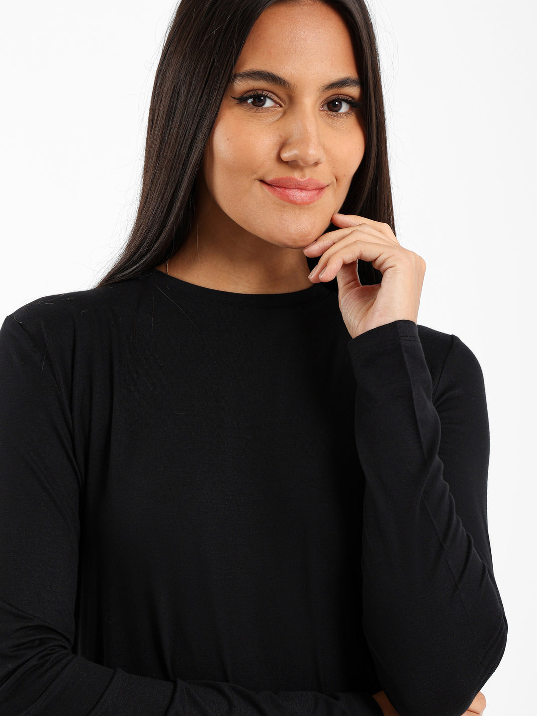 Long Sleeve Top With Hi-Low Hem