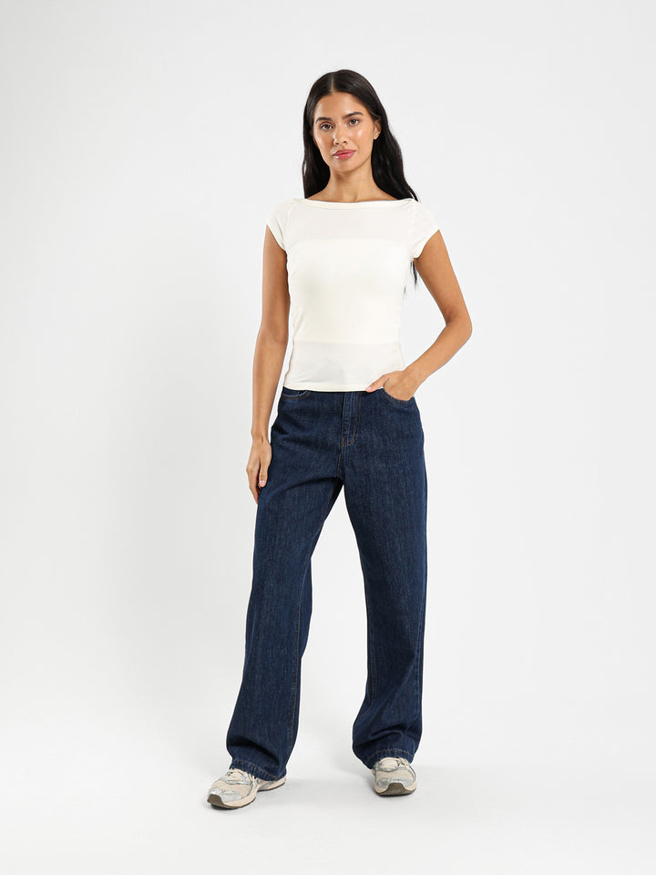 High Waist Straight Leg Jeans