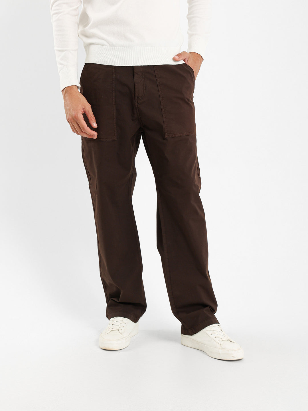 Relaxed Fit Chino Pants With Front Pockets