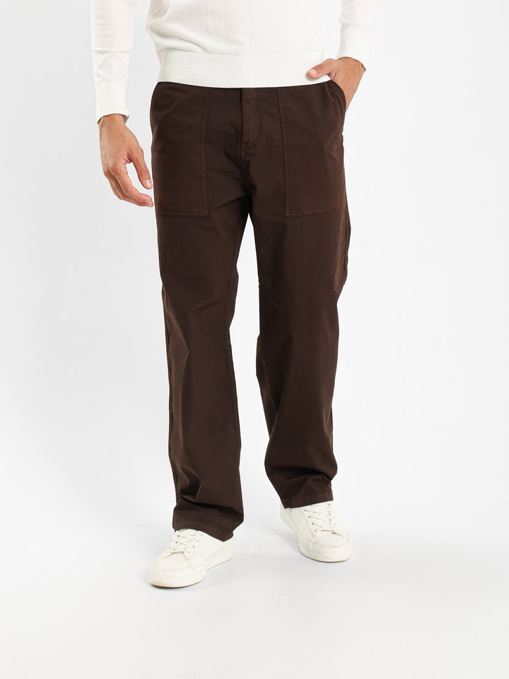 Relaxed Fit Chino Pants With Front Pockets