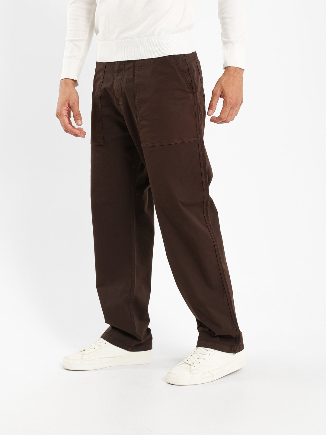 Relaxed Fit Chino Pants With Front Pockets