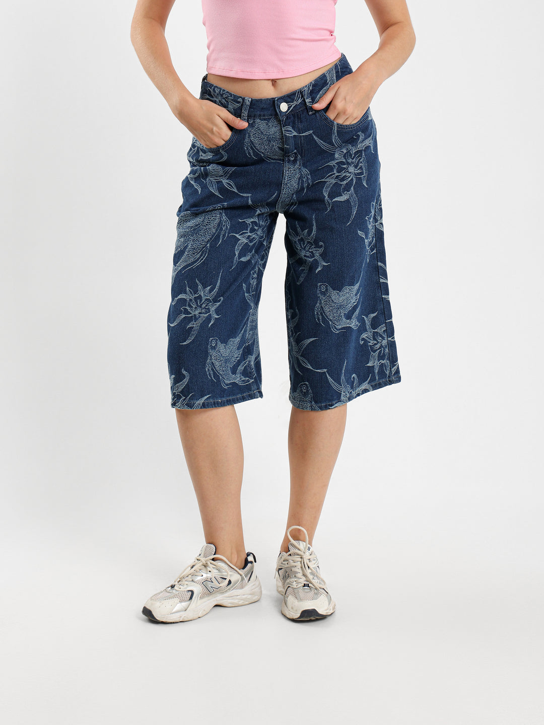 Floral Denim Shorts