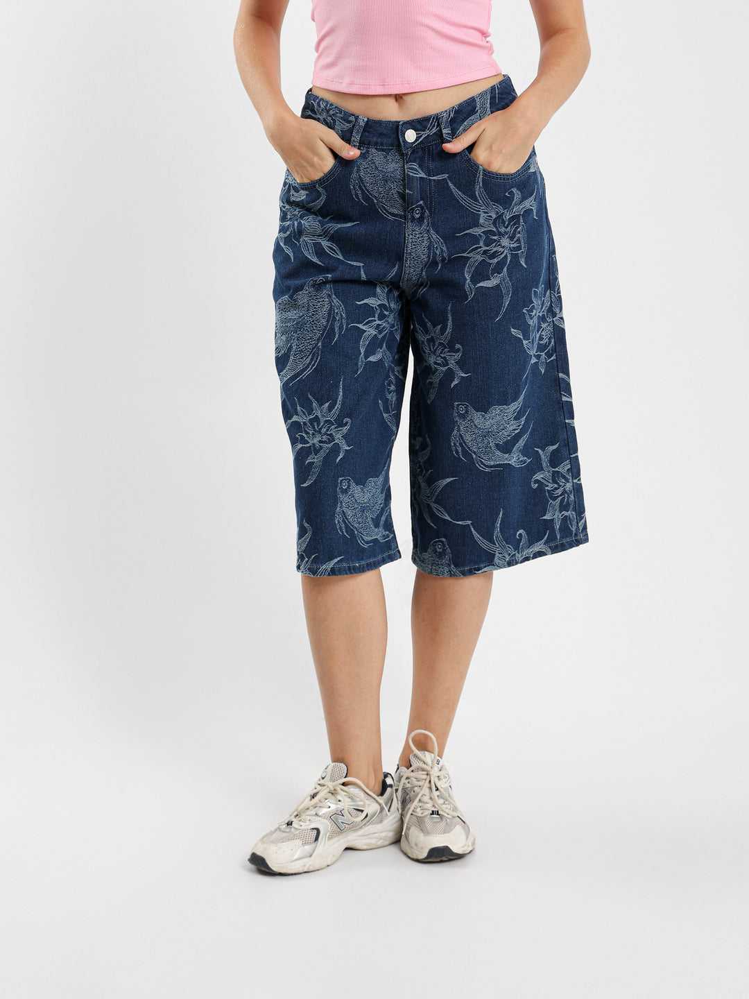 Floral Denim Shorts