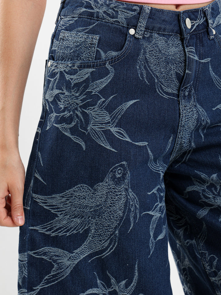 Floral Denim Shorts