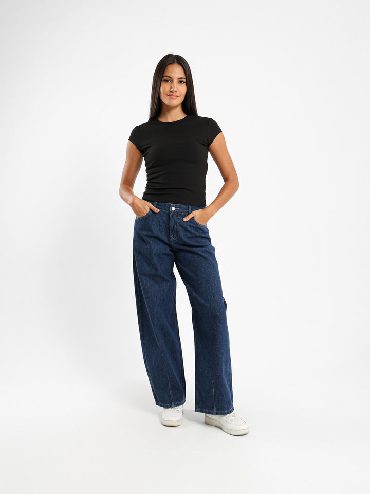 Ribbed Short Sleeve Fitted Tee