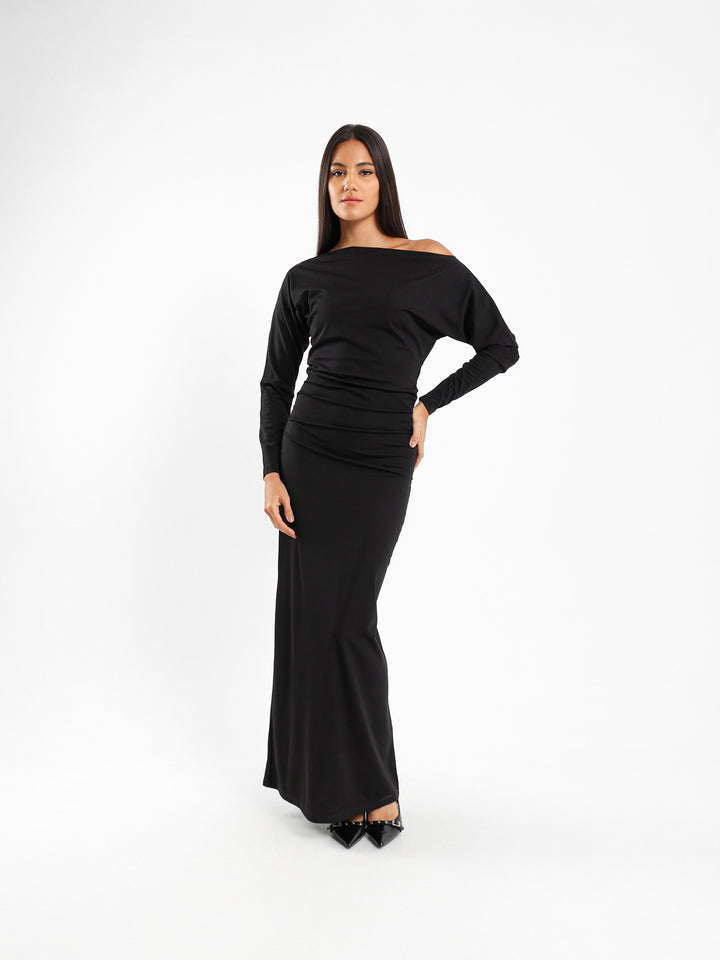 One Shoulder Fitted Maxi Dress