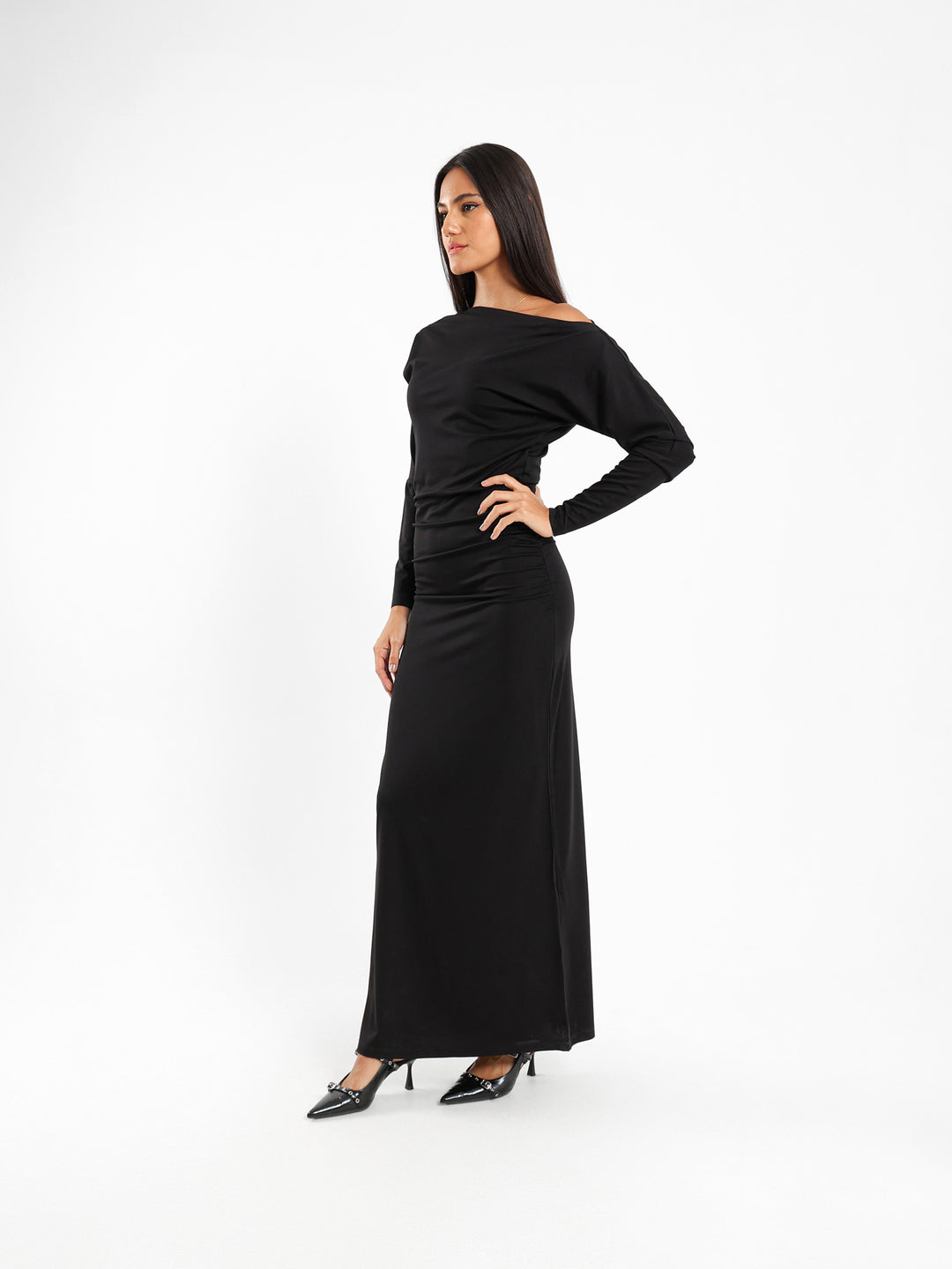 One Shoulder Fitted Maxi Dress
