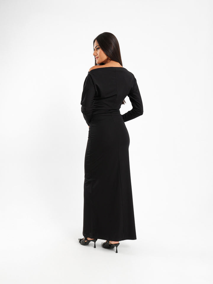 One Shoulder Fitted Maxi Dress